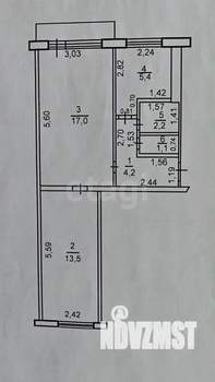 2-к квартира, вторичка, 43м2, 4/5 этаж