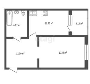 1-к квартира, вторичка, 48м2, 4/16 этаж