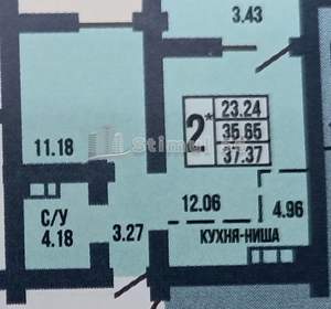 1-к квартира, вторичка, 37м2, 14/17 этаж
