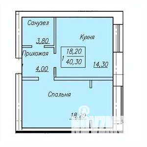 1-к квартира, вторичка, 40м2, 1/4 этаж