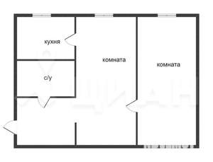 2-к квартира, вторичка, 45м2, 1/5 этаж
