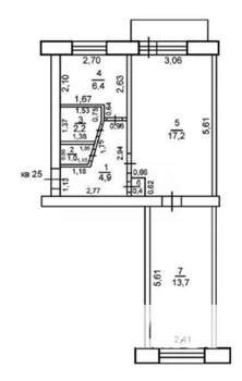 2-к квартира, вторичка, 46м2, 3/5 этаж