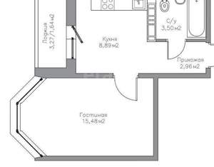 1-к квартира, вторичка, 32м2, 14/17 этаж