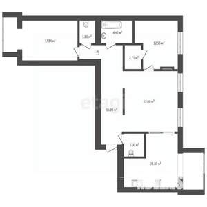 3-к квартира, вторичка, 89м2, 3/17 этаж