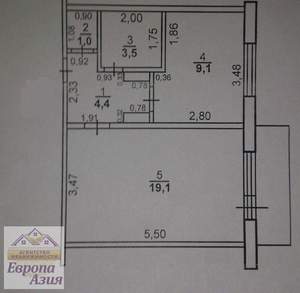1-к квартира, вторичка, 37м2, 6/9 этаж