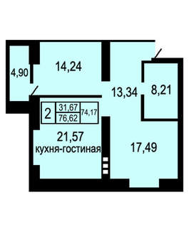 2-к квартира, вторичка, 85м2, 13/17 этаж