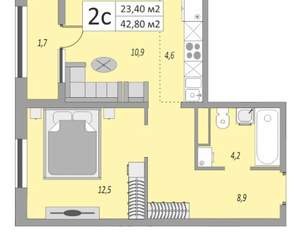 3-к квартира, вторичка, 66м2, 10/24 этаж