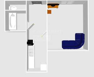 1-к квартира, вторичка, 25м2, 1/5 этаж