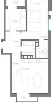 2-к квартира, вторичка, 83м2, 3/11 этаж