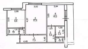 2-к квартира, вторичка, 52м2, 9/10 этаж