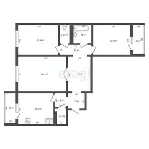 3-к квартира, вторичка, 85м2, 9/18 этаж