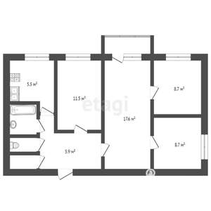 4-к квартира, вторичка, 61м2, 5/5 этаж