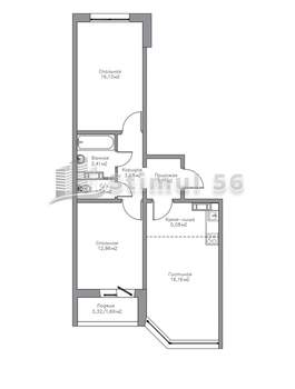 2-к квартира, вторичка, 64м2, 11/17 этаж