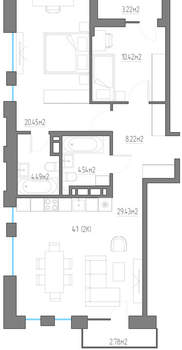 2-к квартира, вторичка, 84м2, 9/11 этаж