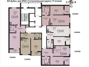 2-к квартира, вторичка, 46м2, 5/17 этаж