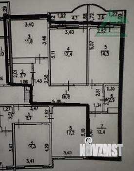 3-к квартира, вторичка, 79м2, 8/17 этаж