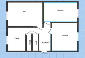 3-к квартира, вторичка, 60м2, 1/5 этаж