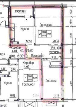 2-к квартира, вторичка, 59м2, 5/17 этаж