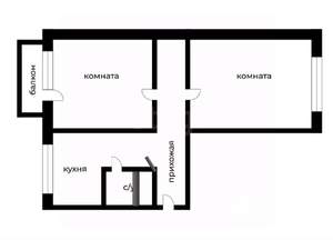 2-к квартира, вторичка, 44м2, 5/5 этаж