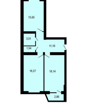 1-к квартира, вторичка, 70м2, 2/3 этаж