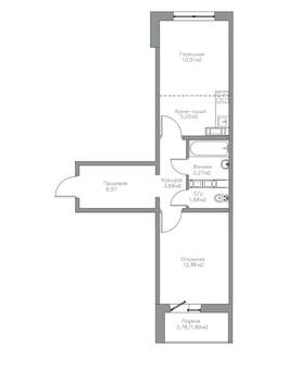 1-к квартира, вторичка, 46м2, 10/17 этаж