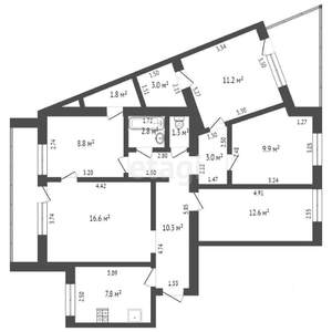 5-к квартира, вторичка, 88м2, 3/9 этаж