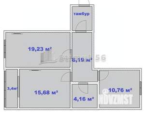 3-к квартира, вторичка, 61м2, 7/14 этаж