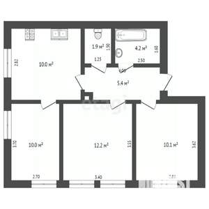 3-к квартира, вторичка, 64м2, 3/9 этаж