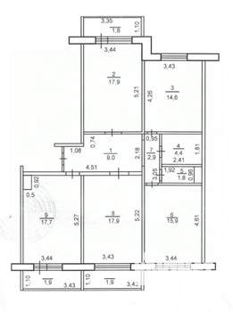 4-к квартира, вторичка, 102м2, 8/12 этаж