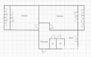 2-к квартира, вторичка, 47м2, 3/5 этаж