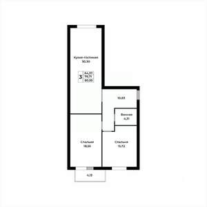 3-к квартира, строящийся дом, 95м2, 10/15 этаж