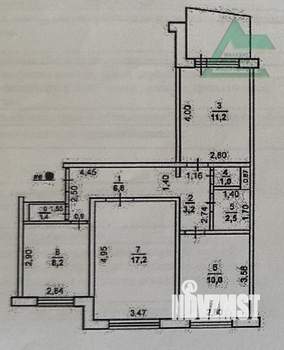3-к квартира, вторичка, 61м2, 8/9 этаж