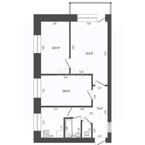 3-к квартира, вторичка, 52м2, 3/5 этаж