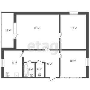 3-к квартира, вторичка, 52м2, 5/5 этаж