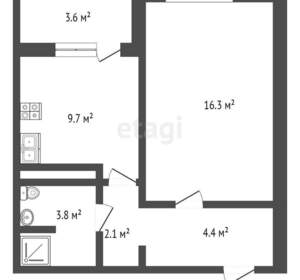 1-к квартира, вторичка, 37м2, 14/17 этаж