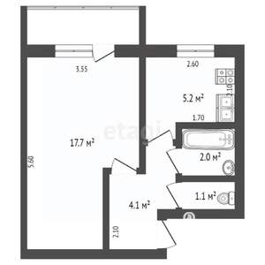 1-к квартира, вторичка, 31м2, 5/5 этаж