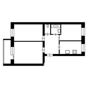 3-к квартира, вторичка, 60м2, 9/9 этаж