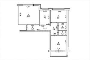 3-к квартира, вторичка, 66м2, 5/9 этаж