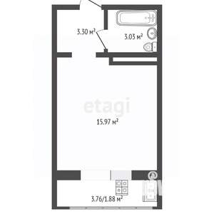 Студия квартира, вторичка, 27м2, 2/4 этаж