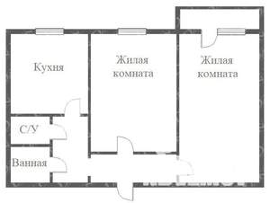 2-к квартира, вторичка, 52м2, 8/9 этаж