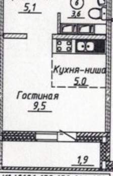 Студия квартира, вторичка, 25м2, 8/17 этаж