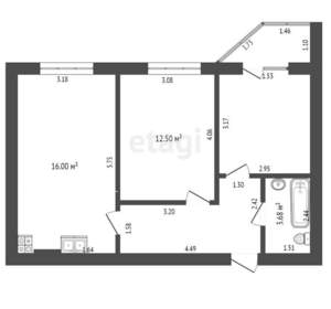2-к квартира, вторичка, 58м2, 8/15 этаж