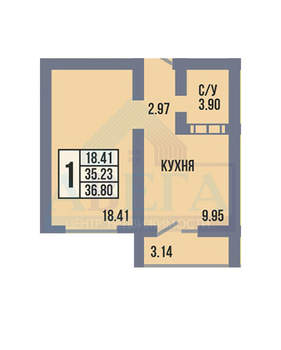 1-к квартира, вторичка, 37м2, 5/17 этаж