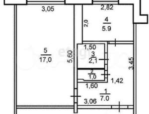 1-к квартира, вторичка, 33м2, 2/5 этаж