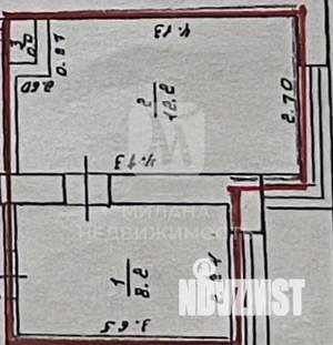 1-к квартира, вторичка, 25м2, 4/9 этаж