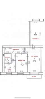 3-к квартира, вторичка, 58м2, 4/6 этаж