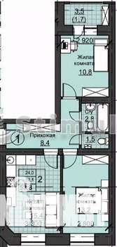 2-к квартира, вторичка, 54м2, 2/3 этаж
