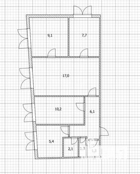 4-к квартира, вторичка, 61м2, 4/5 этаж