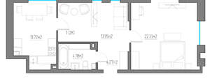 2-к квартира, вторичка, 59м2, 2/11 этаж