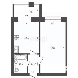 1-к квартира, вторичка, 36м2, 2/3 этаж